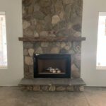 Second Floor Interior Gas Fire Place Real Stone Install over wire lath